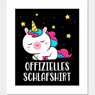 Süßes Einhorn Offizielles Schlafshirt Schlaf Posters and Art